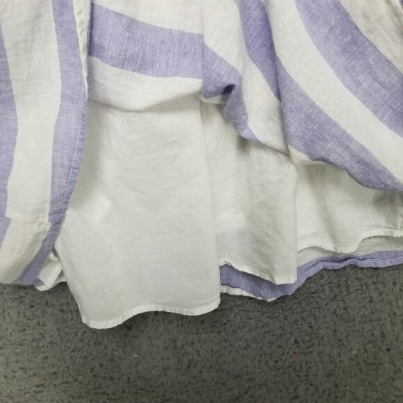 beachlunchlounge Dress Womens XL Purple White Striped Linen Blend Sleeveless - Picture 8 of 14